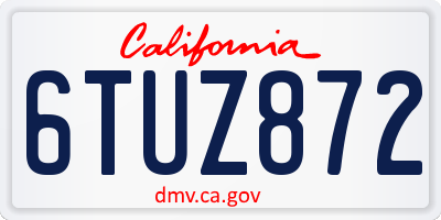 CA license plate 6TUZ872