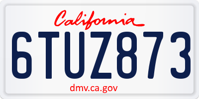 CA license plate 6TUZ873