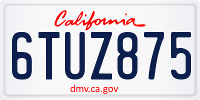 CA license plate 6TUZ875