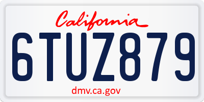 CA license plate 6TUZ879