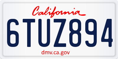 CA license plate 6TUZ894
