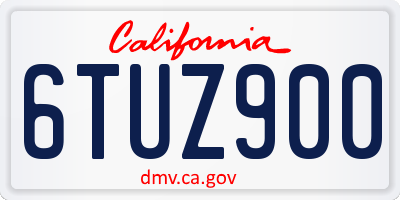 CA license plate 6TUZ900