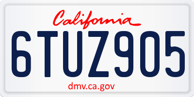 CA license plate 6TUZ905