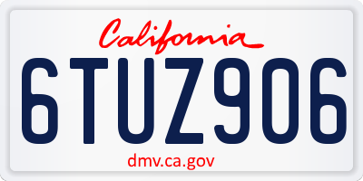 CA license plate 6TUZ906