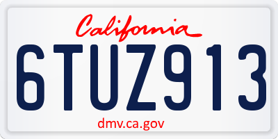 CA license plate 6TUZ913