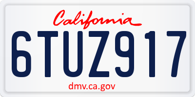 CA license plate 6TUZ917