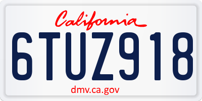 CA license plate 6TUZ918