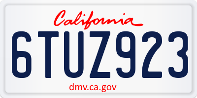 CA license plate 6TUZ923