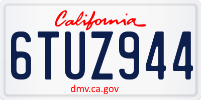 CA license plate 6TUZ944