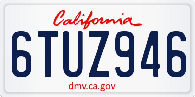 CA license plate 6TUZ946