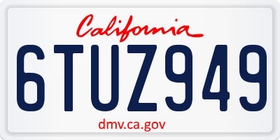 CA license plate 6TUZ949