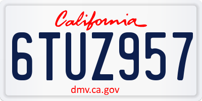 CA license plate 6TUZ957
