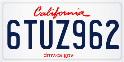CA license plate 6TUZ962
