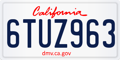 CA license plate 6TUZ963