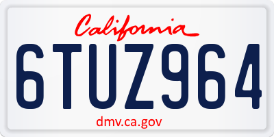 CA license plate 6TUZ964
