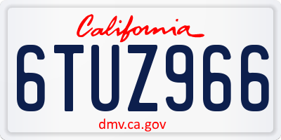 CA license plate 6TUZ966
