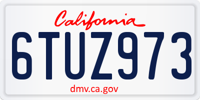 CA license plate 6TUZ973