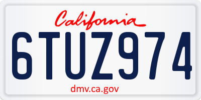 CA license plate 6TUZ974