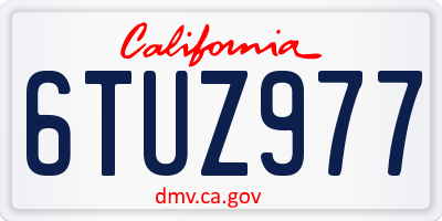 CA license plate 6TUZ977