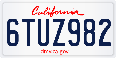 CA license plate 6TUZ982