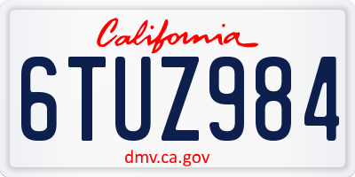 CA license plate 6TUZ984