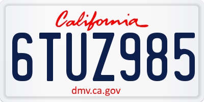 CA license plate 6TUZ985