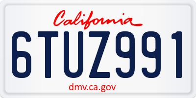 CA license plate 6TUZ991