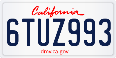 CA license plate 6TUZ993