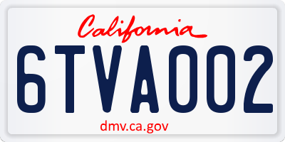 CA license plate 6TVA002