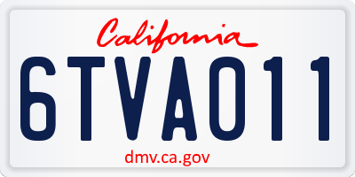 CA license plate 6TVA011