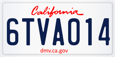 CA license plate 6TVA014