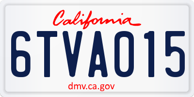 CA license plate 6TVA015