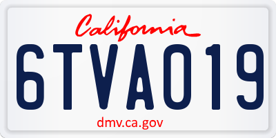 CA license plate 6TVA019