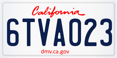 CA license plate 6TVA023