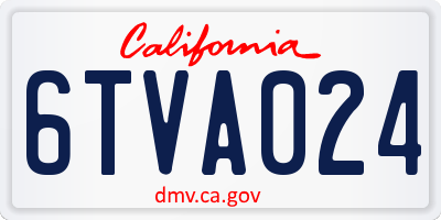 CA license plate 6TVA024