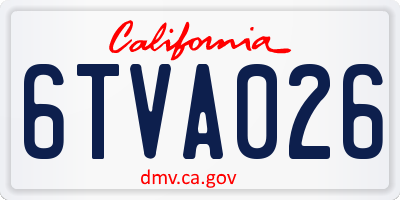 CA license plate 6TVA026