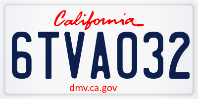CA license plate 6TVA032