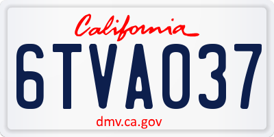 CA license plate 6TVA037