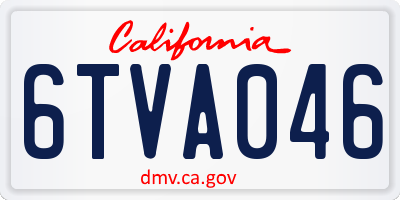 CA license plate 6TVA046