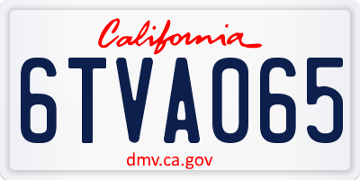CA license plate 6TVA065
