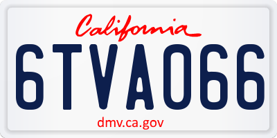 CA license plate 6TVA066