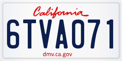 CA license plate 6TVA071