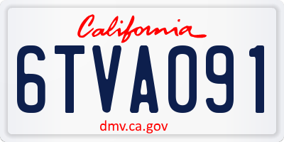 CA license plate 6TVA091