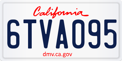 CA license plate 6TVA095