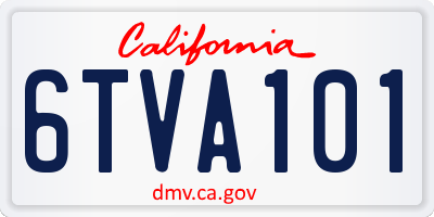 CA license plate 6TVA101