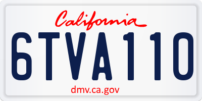 CA license plate 6TVA110