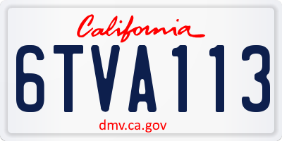 CA license plate 6TVA113