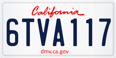 CA license plate 6TVA117