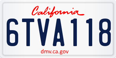 CA license plate 6TVA118
