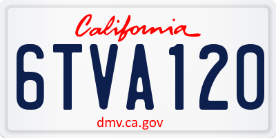 CA license plate 6TVA120